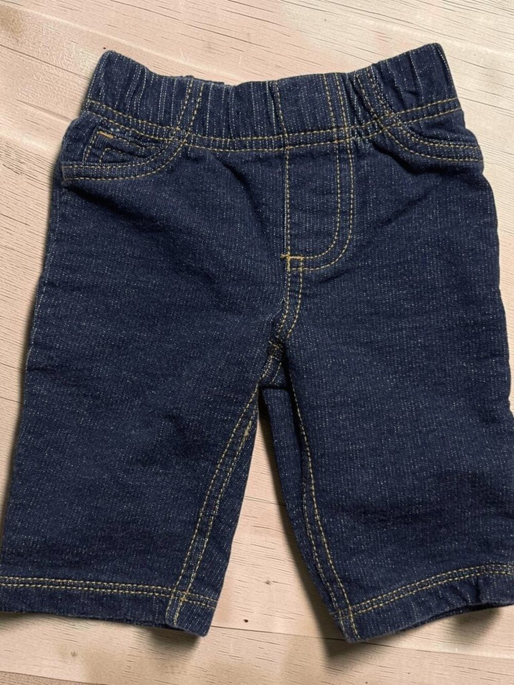 6/$12 💥♻ Carter's Infant Girls Blue Jeans Slip-On Pants | Size 3m | 7586